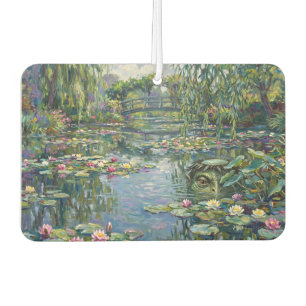 A kappa has been added to Claude Monet's "Water Li Car Air Freshener