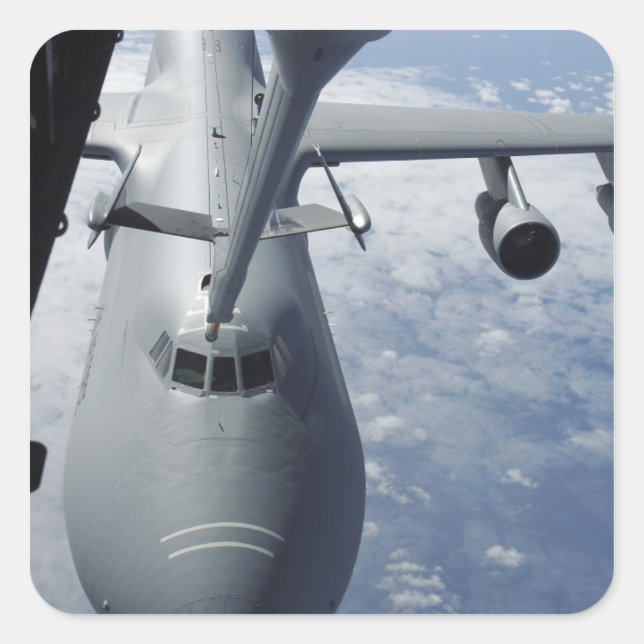 A KC-10 Extender prepares to refuel a C-5 Galax Square Sticker (Front)