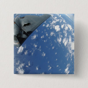 A KC-135 Stratotanker refuels a B-2 Spirit 15 Cm Square Badge