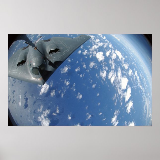 A KC-135 Stratotanker refuels a B-2 Spirit Poster (Front)
