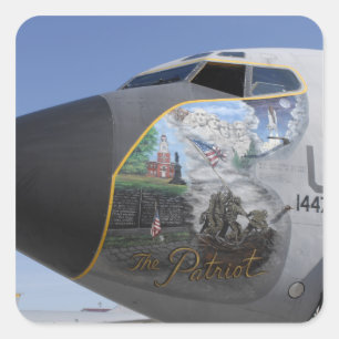 A KC-135 Stratotankerdisplaying patriotic nose Square Sticker