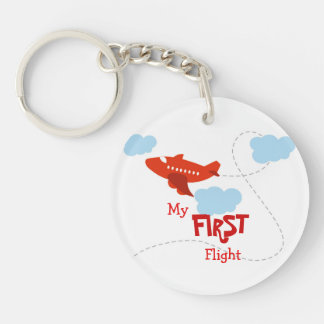 A keepsake to celebrate first trip in an aeroplane key ring