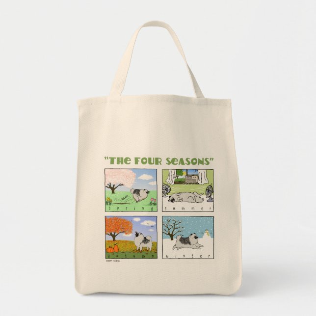A Keeshond's Four Seasons Tote Bag (Front)