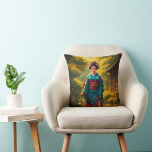 A Kimono's Radiance Cushion