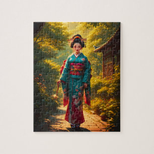 A Kimono's Radiance Jigsaw Puzzle