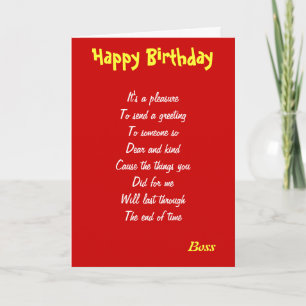 A kind Boss birthday cards