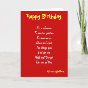 A kind grandfather birthday cards