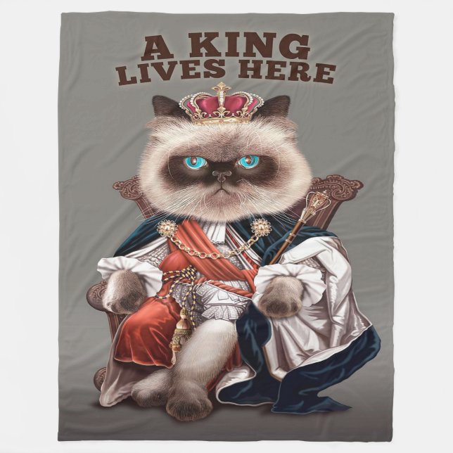 A Kind Lives Here | A Perfect Gift For Cat Lover Fleece Blanket (Front)