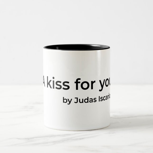 A kiss for you by Judas  Two-Tone Coffee Mug (Center)