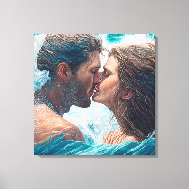 A Kiss in the Waves Canvas Print (Front)