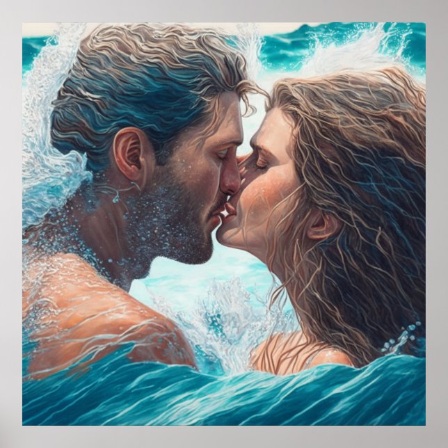 A Kiss in the Waves Poster (Front)