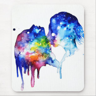 A kiss on her neck mouse mat