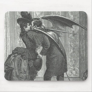 A Kiss, Victorian/Gothic Winged Vampire Mouse Pad