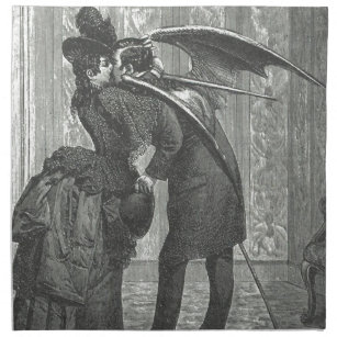 A Kiss Victorian/Gothic Winged Vampire Napkin