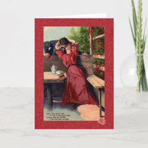 A Kiss Victorian Postcard Greeting Card