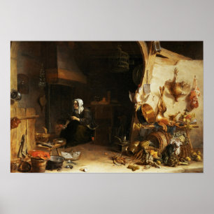 A Kitchen Interior with a Servant Girl Poster
