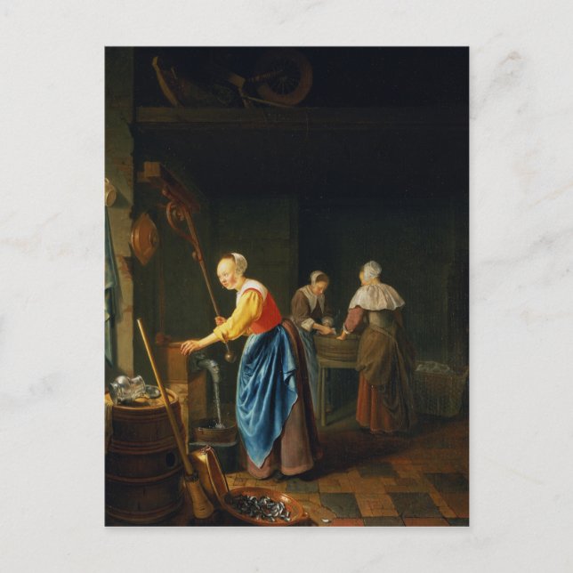 A Kitchen Scene Postcard (Front)