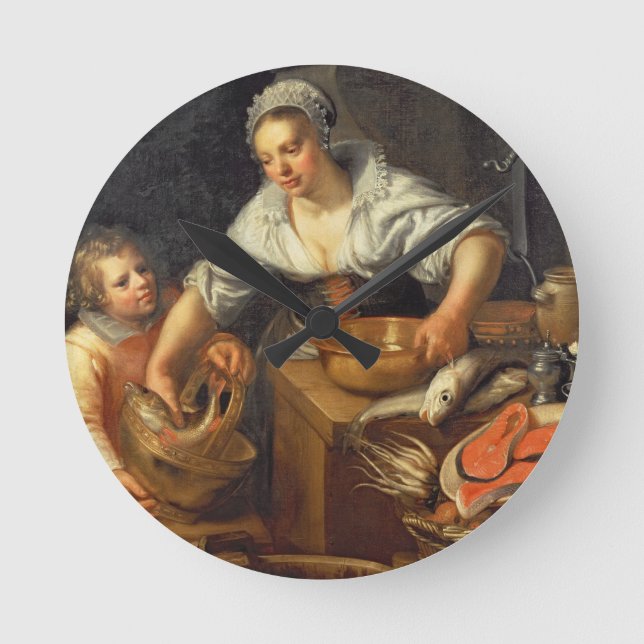 A Kitchen Scene Round Clock (Front)
