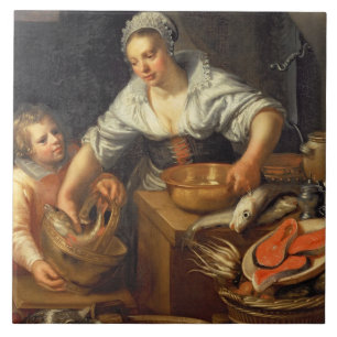 A Kitchen Scene Tile