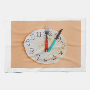 a kitchen towel with the photo of italian piadina