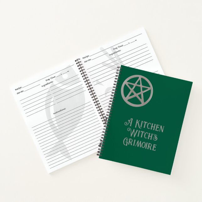 A Kitchen Witch's Grimoire Blank Recipe Book (Inside)