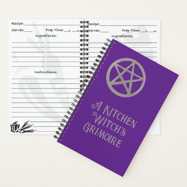 A Kitchen Witch's Grimoire Blank Recipe Book (Inside)