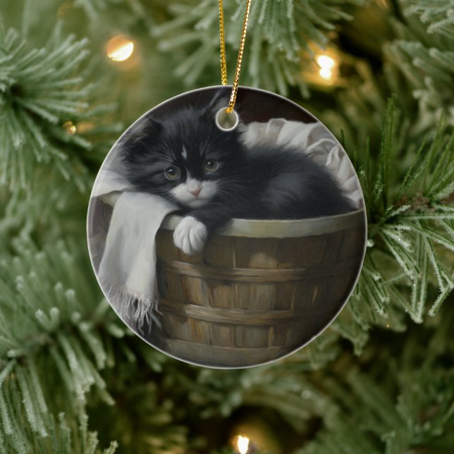 A Kittens Cosy Corner Ceramic Tree Decoration (Tree)