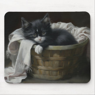 A Kittens Cosy Corner Mouse Mat