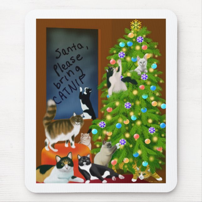 A Kitty Cat Christmas Mousepad (Front)