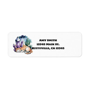 A Kitty With Crystals in the Desert