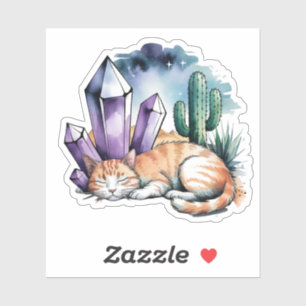 A Kitty With Crystals in the Desert