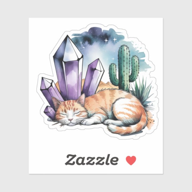 A Kitty With Crystals in the Desert (Sheet)