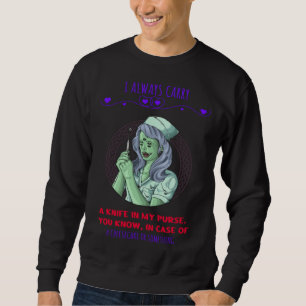 A Knife In My Purse A Cheesecake Graphic Sweatshirt