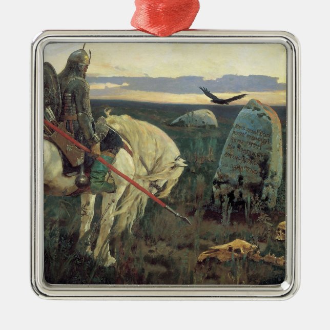 A Knight at the Crossroads Metal Tree Decoration (Front)