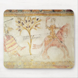 A knight carrying a flaming torch mouse mat
