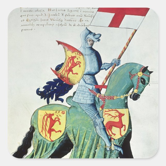 A Knight Carrying the Arms of Verona Square Sticker (Front)