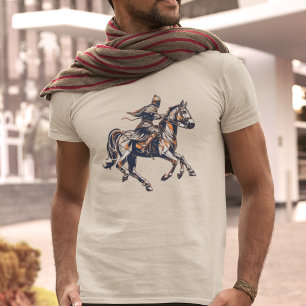 A Knight Man On A Horse Icon In Running Movement  T-Shirt