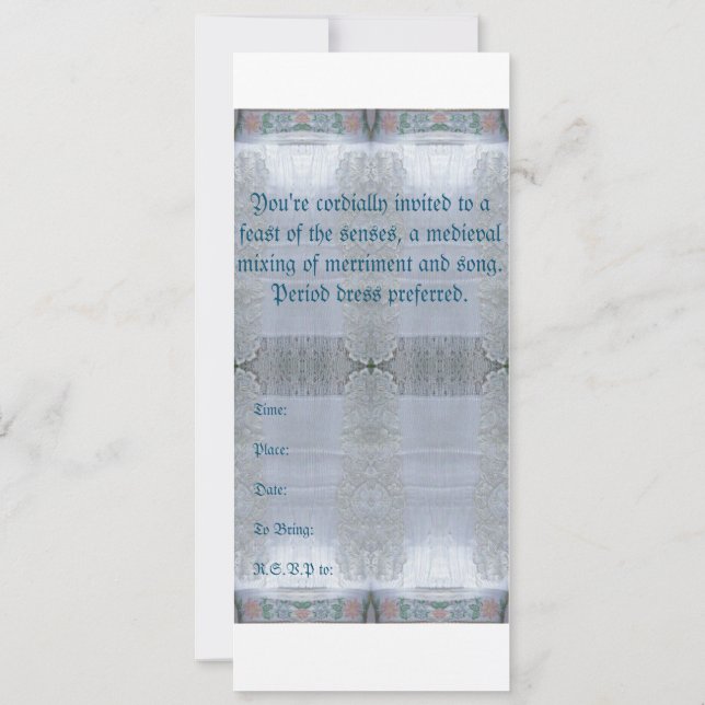 A Knight to Remember - mediaeval invitations (Back)