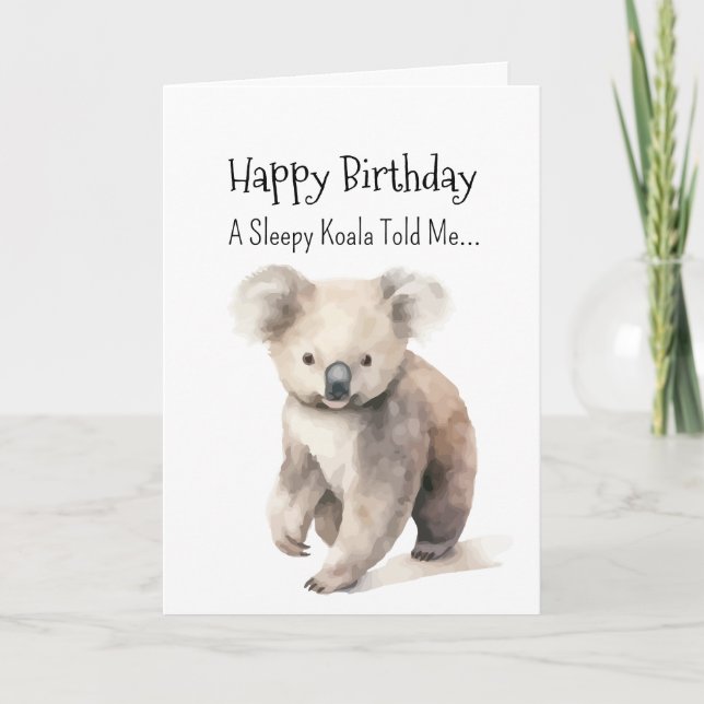 A Koala Bear Personality Birthday Fun Animal Card (Front)