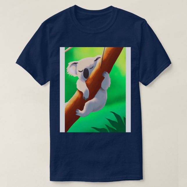 A koala hanging from a tree 2 T-Shirt (Design Front)