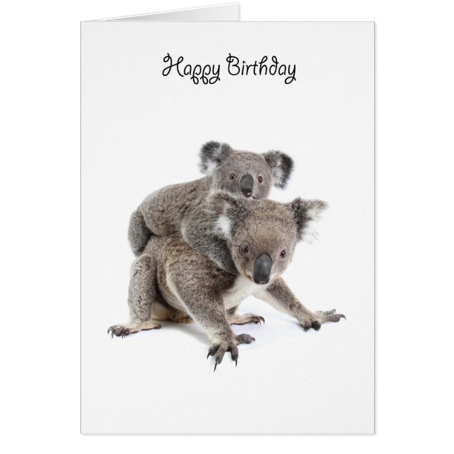 A koala happy birthday card (Front)