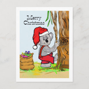 A Koala Merry Christmas Holiday Postcard