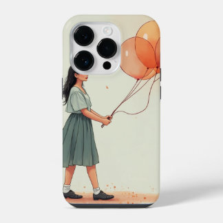 A Korean girl holding a balloon iPhone 14 Pro Case