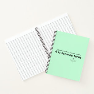 A La Seconde Turns Mint Green and Black Notebook