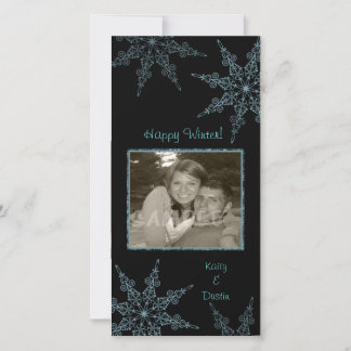 A LACY BLUE SNOWDAY HOLIDAY CARD