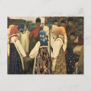 A lad has wormed his way postcard