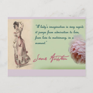 A Ladies Imagination, Jane Austen quote Postcard