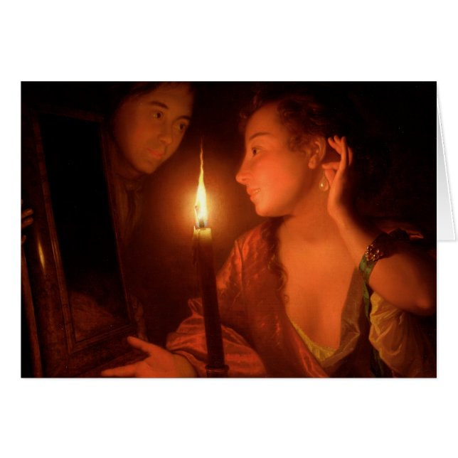 A Lady Admiring An Earring by Candlelight (Front Horizontal)
