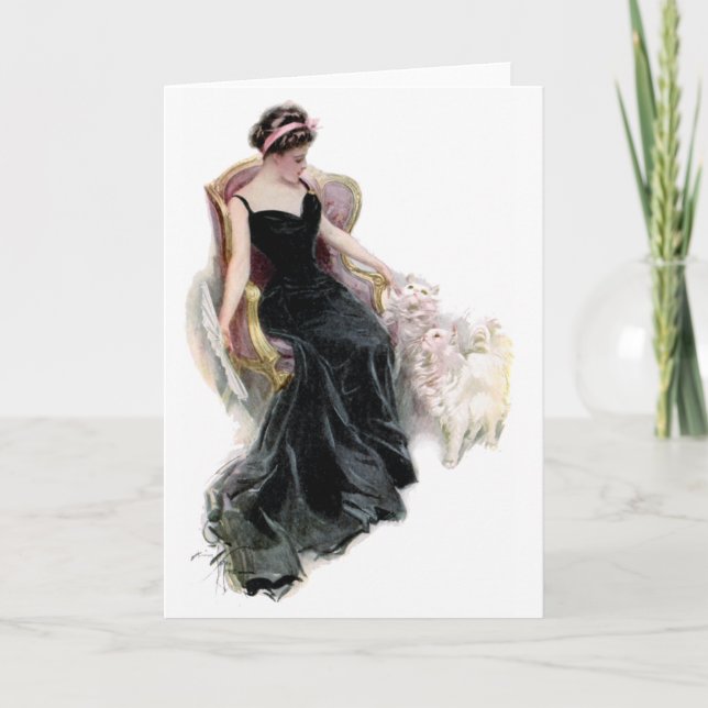 A Lady and Her Cats Card (Front)