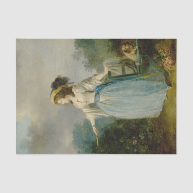 A Lady in Her Garden With Her Dog by Schall Tissue Paper (Front)